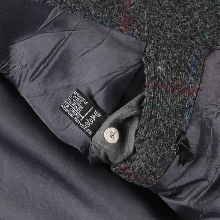 Hugo Boss Check Pattern Wool Tailored Jacket, Men's Size L wool Charcoal Vintage Second Hand