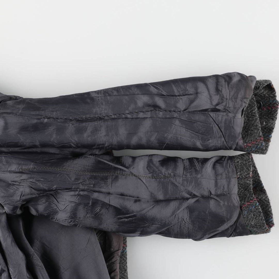 Hugo Boss Check Pattern Wool Tailored Jacket, Men's Size L wool Charcoal Vintage Second Hand