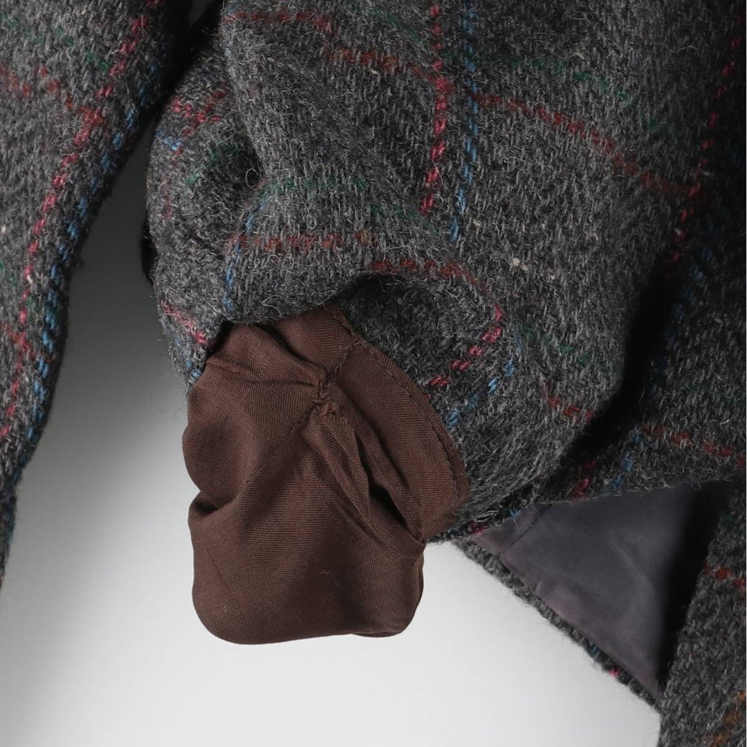 Hugo Boss Check Pattern Wool Tailored Jacket, Men's Size L wool Charcoal Vintage Second Hand