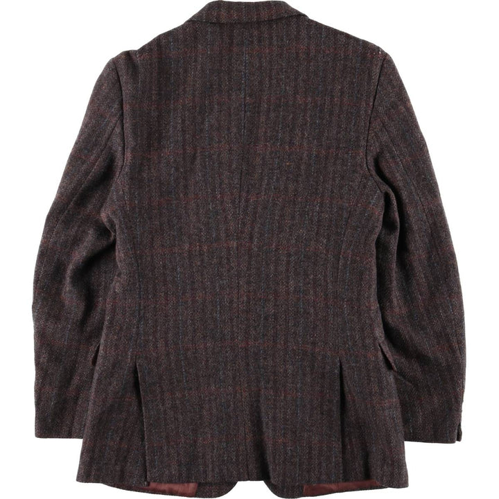 EATON Check Pattern Wool Tailored Jacket, Men's Size Medium wool red type reddish brown Vintage Second Hand