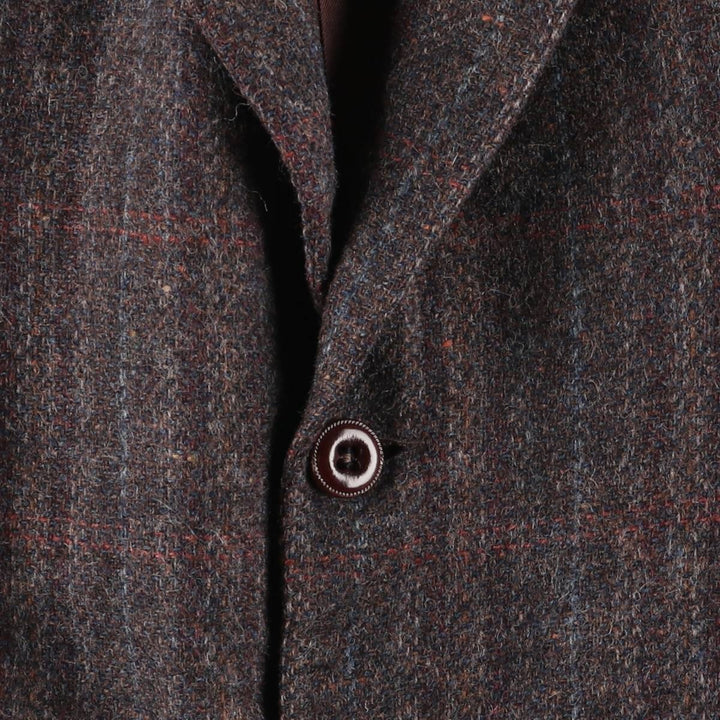 EATON Check Pattern Wool Tailored Jacket, Men's Size Medium wool red type reddish brown Vintage Second Hand