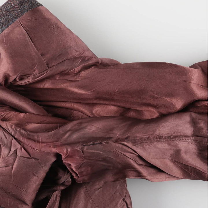 EATON Check Pattern Wool Tailored Jacket, Men's Size Medium wool red type reddish brown Vintage Second Hand