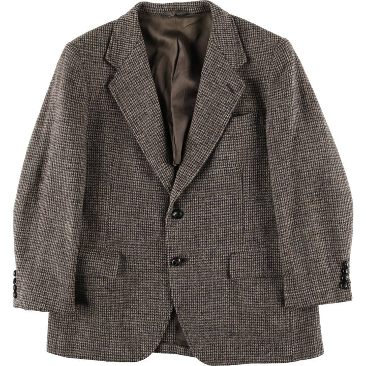 Vintage Harris Tweed wool tailored jacket from the 1980'S to 1990s, made in the USA, size L, men's. wool gray type Vintage Second Hand