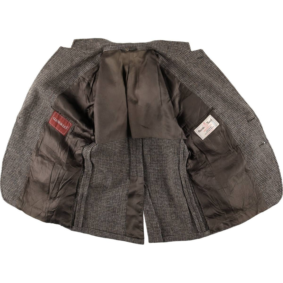 Vintage Harris Tweed wool tailored jacket from the 1980'S to 1990s, made in the USA, size L, men's. wool gray type Vintage Second Hand