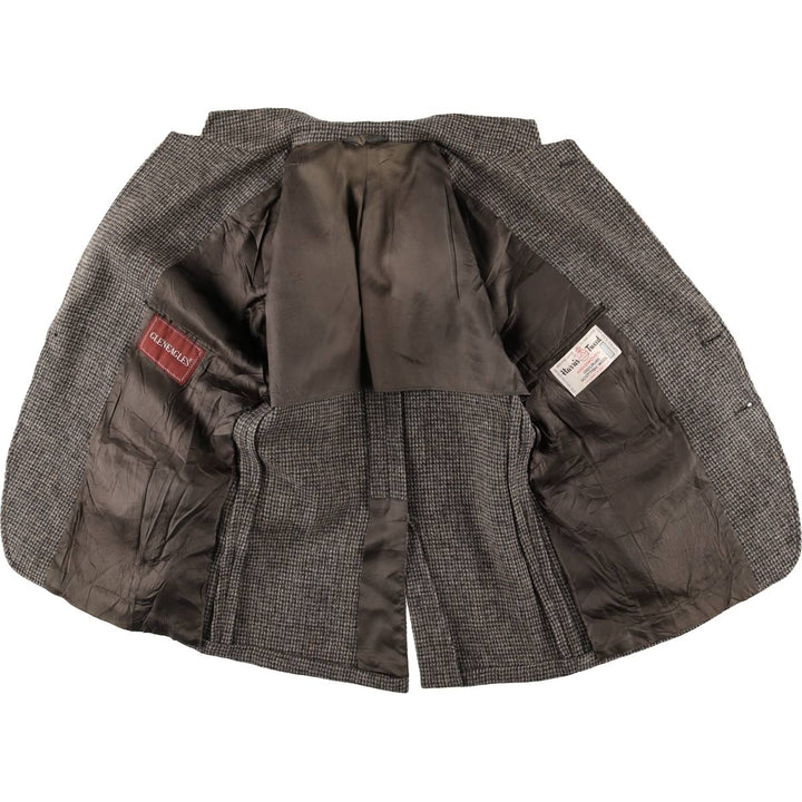 Vintage Harris Tweed wool tailored jacket from the 1980'S to 1990s, made in the USA, size L, men's. wool gray type Vintage Second Hand