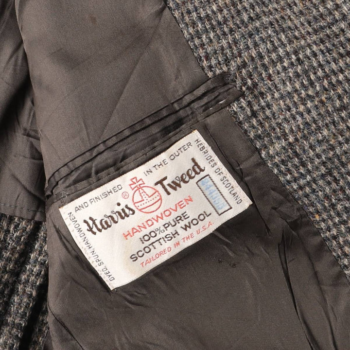 Vintage Harris Tweed wool tailored jacket from the 1980'S to 1990s, made in the USA, size L, men's. wool gray type Vintage Second Hand