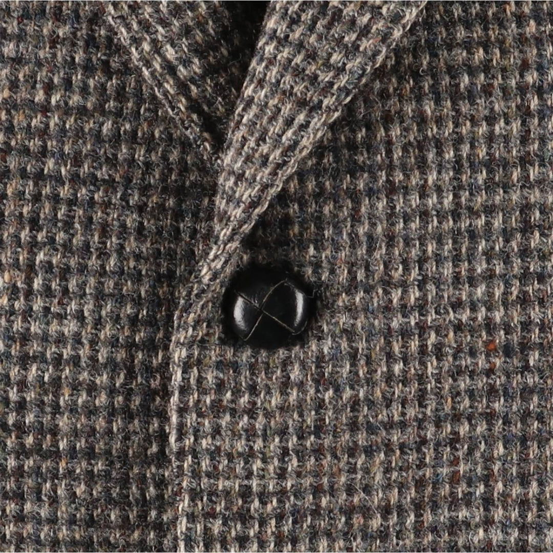 Vintage Harris Tweed wool tailored jacket from the 1980'S to 1990s, made in the USA, size L, men's. wool gray type Vintage Second Hand