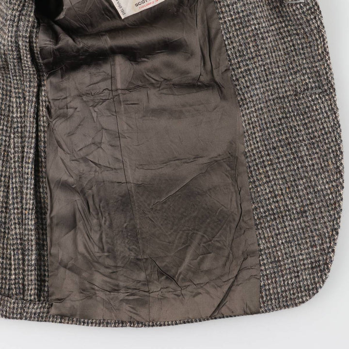 Vintage Harris Tweed wool tailored jacket from the 1980'S to 1990s, made in the USA, size L, men's. wool gray type Vintage Second Hand