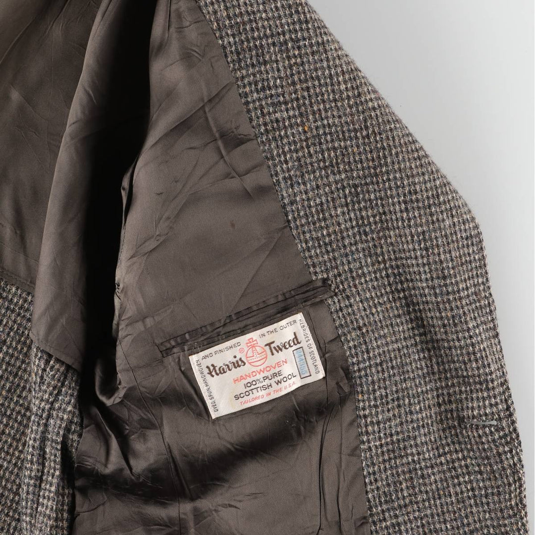 Vintage Harris Tweed wool tailored jacket from the 1980'S to 1990s, made in the USA, size L, men's. wool gray type Vintage Second Hand