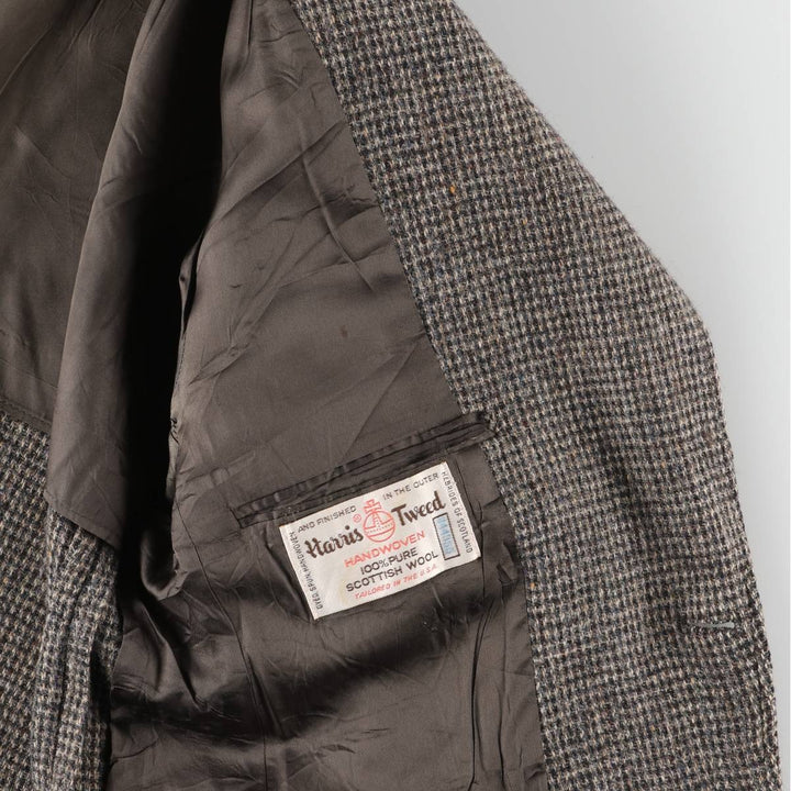 Vintage Harris Tweed wool tailored jacket from the 1980'S to 1990s, made in the USA, size L, men's. wool gray type Vintage Second Hand