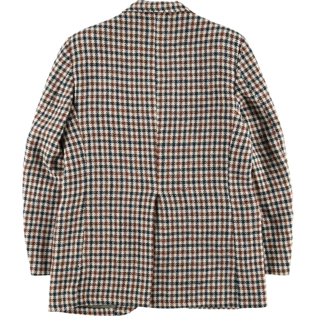 Vintage Harris Tweed wool tailored jacket from the 1980s-1990s, houndstooth pattern, made in the USA, size M. wool ivory Vintage Second Hand