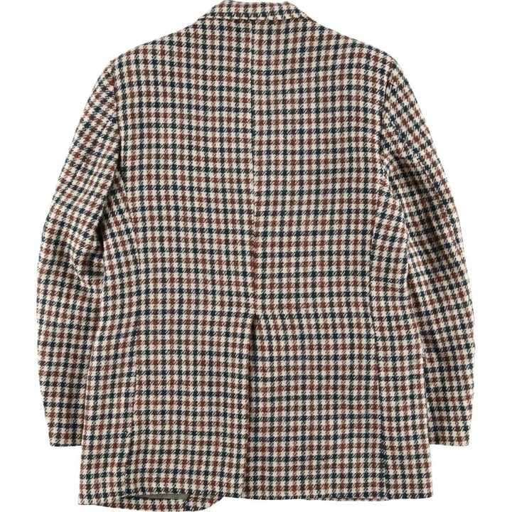 Vintage Harris Tweed wool tailored jacket from the 1980s-1990s, houndstooth pattern, made in the USA, size M. wool ivory Vintage Second Hand