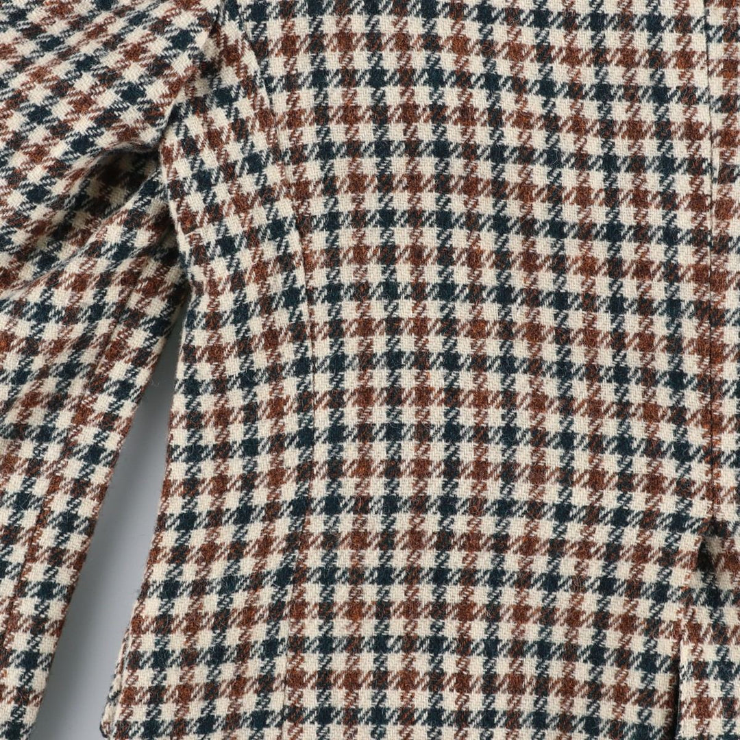 Vintage Harris Tweed wool tailored jacket from the 1980s-1990s, houndstooth pattern, made in the USA, size M. wool ivory Vintage Second Hand