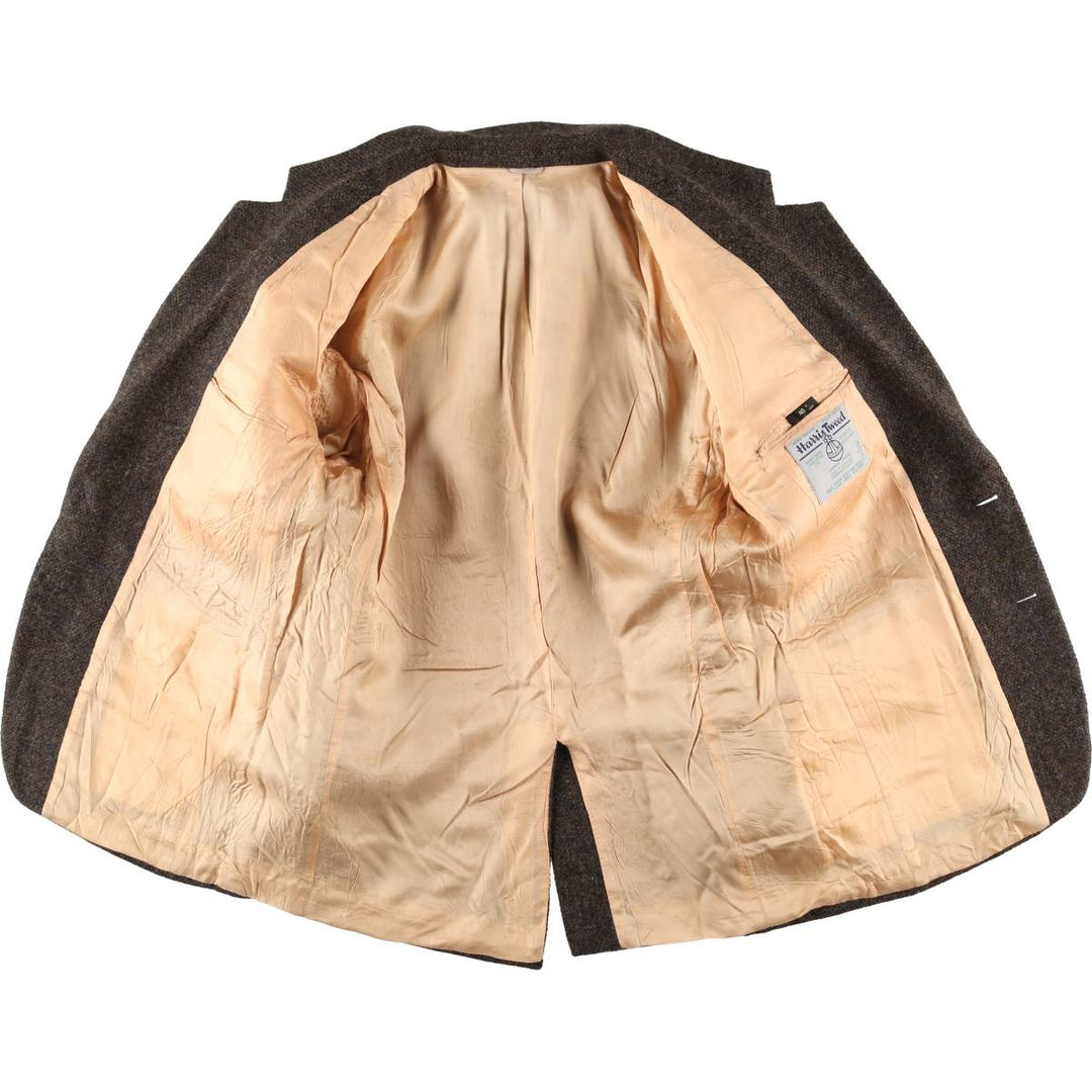 Vintage 1990'S Harris Tweed wool tailored jacket, made in Canada, size M, men's wool brown type Vintage Second Hand