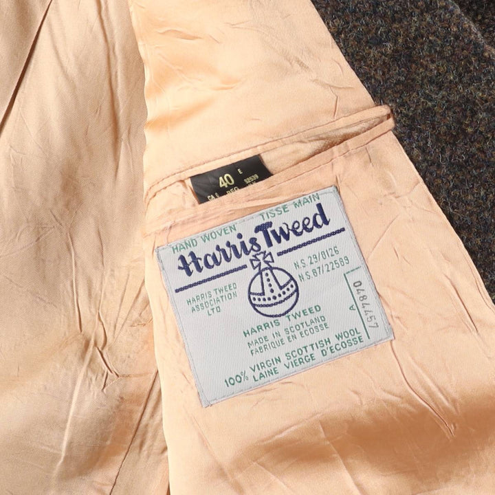 Vintage 1990'S Harris Tweed wool tailored jacket, made in Canada, size M, men's wool brown type Vintage Second Hand
