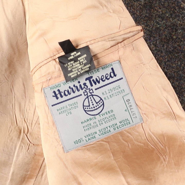 Vintage 1990'S Harris Tweed wool tailored jacket, made in Canada, size M, men's wool brown type Vintage Second Hand