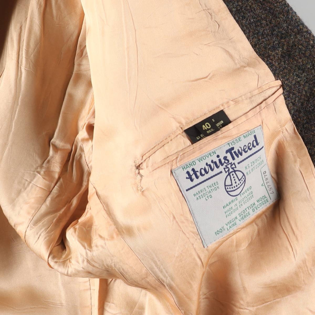 Vintage 1990'S Harris Tweed wool tailored jacket, made in Canada, size M, men's wool brown type Vintage Second Hand