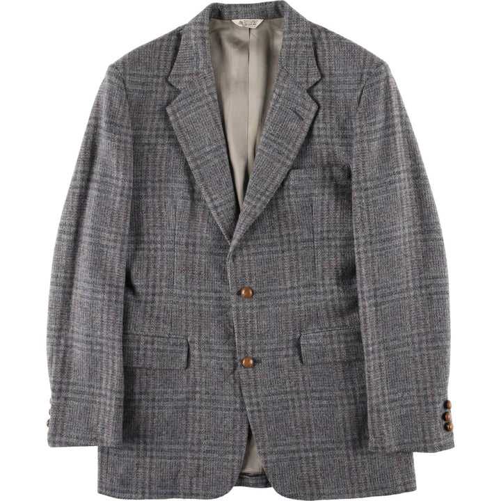 SCOTTY'S Check Pattern Wool Tailored Jacket, Made in USA, Men's Size L wool gray type Vintage Second Hand
