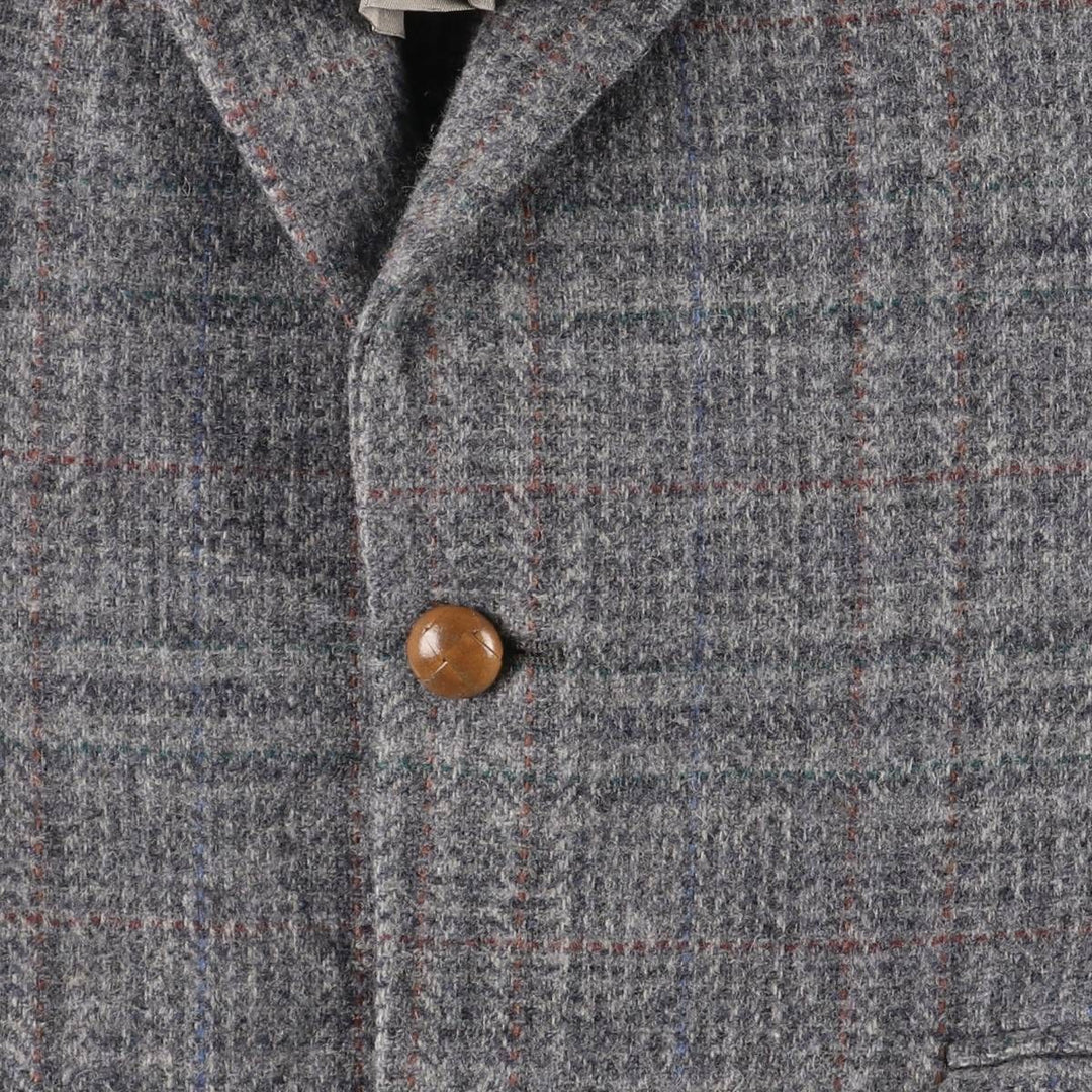 SCOTTY'S Check Pattern Wool Tailored Jacket, Made in USA, Men's Size L wool gray type Vintage Second Hand