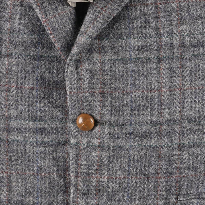 SCOTTY'S Check Pattern Wool Tailored Jacket, Made in USA, Men's Size L wool gray type Vintage Second Hand