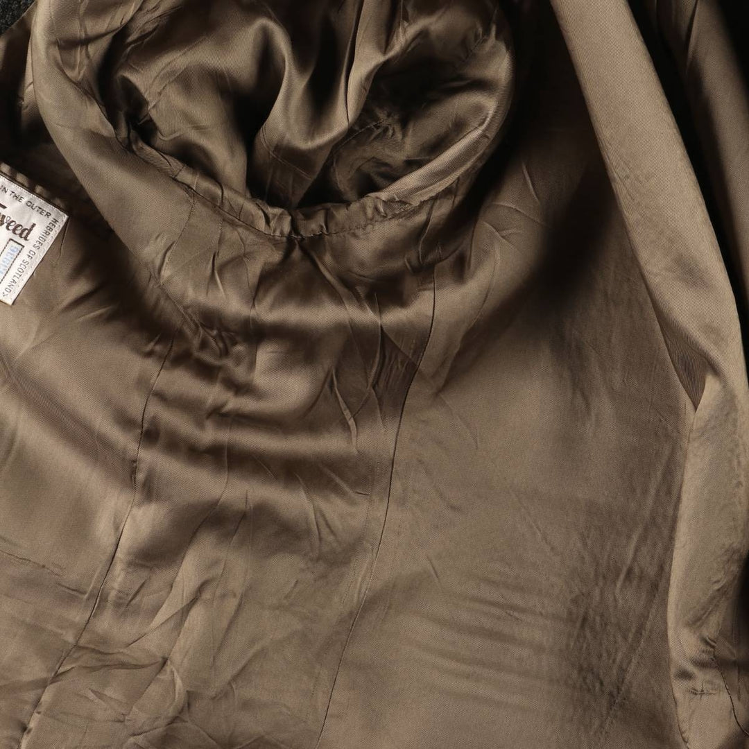 Vintage Harris Tweed Herringbone Wool Tailored Jacket from the 1970s-1980s, Made in the USA, Men's Size XL wool Charcoal Vintage Second Hand