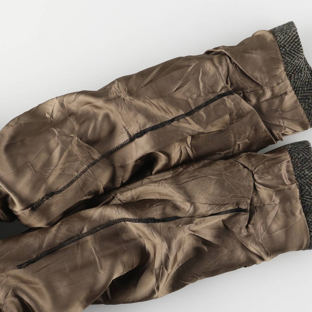 Vintage Harris Tweed Herringbone Wool Tailored Jacket from the 1970s-1980s, Made in the USA, Men's Size XL wool Charcoal Vintage Second Hand