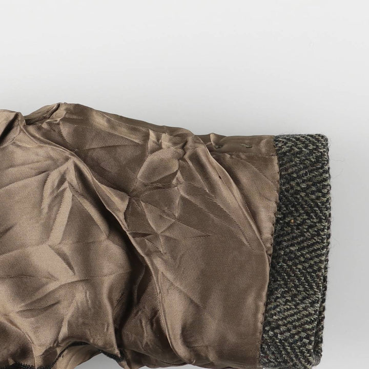 Vintage Harris Tweed Herringbone Wool Tailored Jacket from the 1970s-1980s, Made in the USA, Men's Size XL wool Charcoal Vintage Second Hand