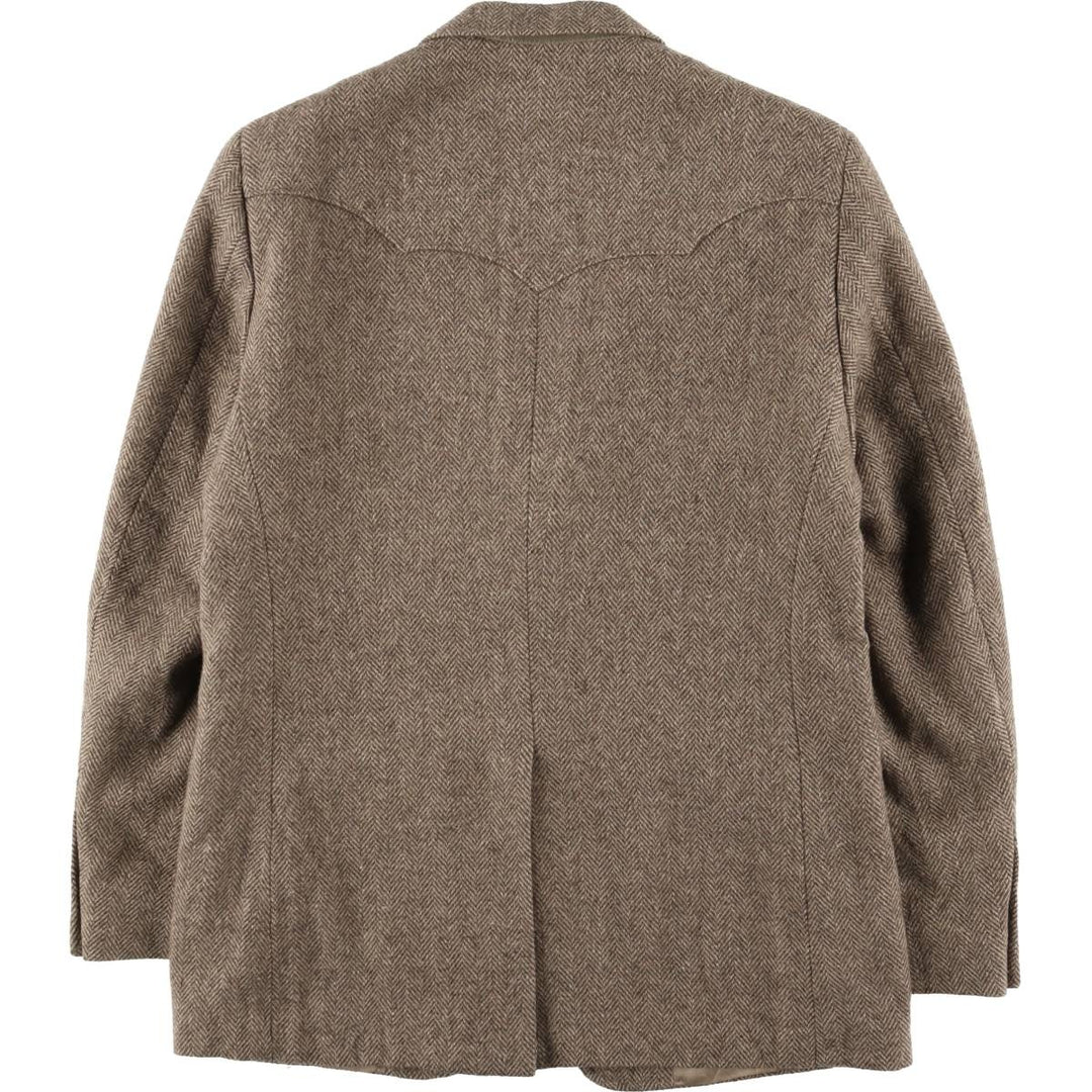 Herringbone tailored jacket, men's size M unclear Beige type Vintage Second Hand