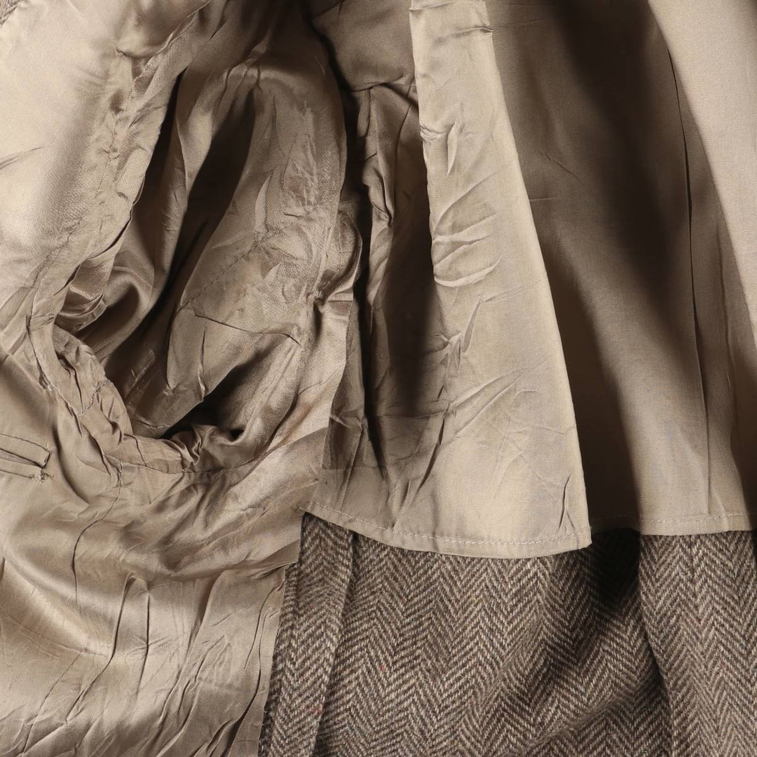 Herringbone tailored jacket, men's size M unclear Beige type Vintage Second Hand