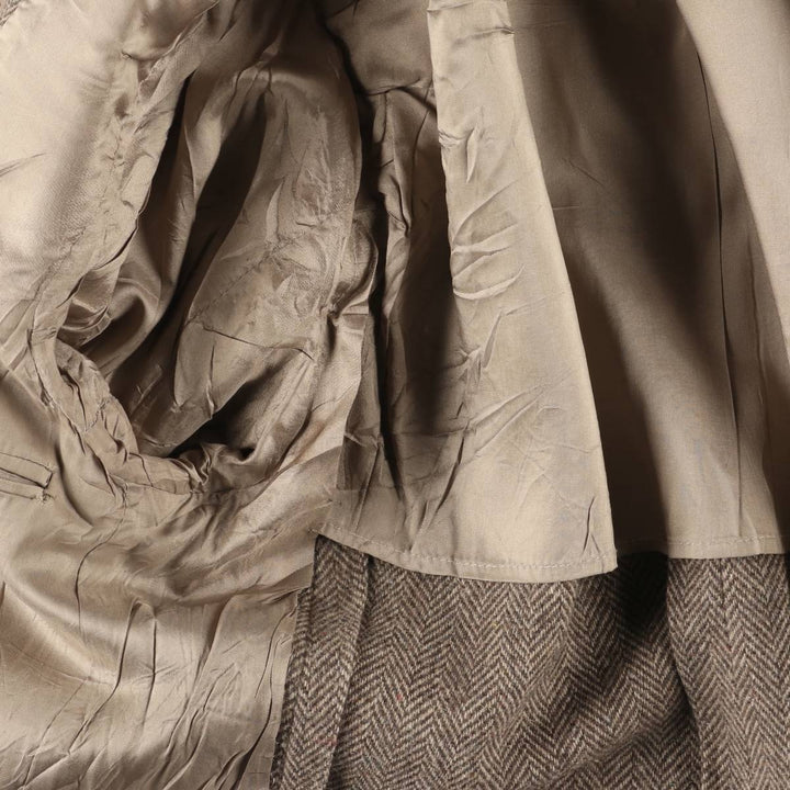 Herringbone tailored jacket, men's size M unclear Beige type Vintage Second Hand