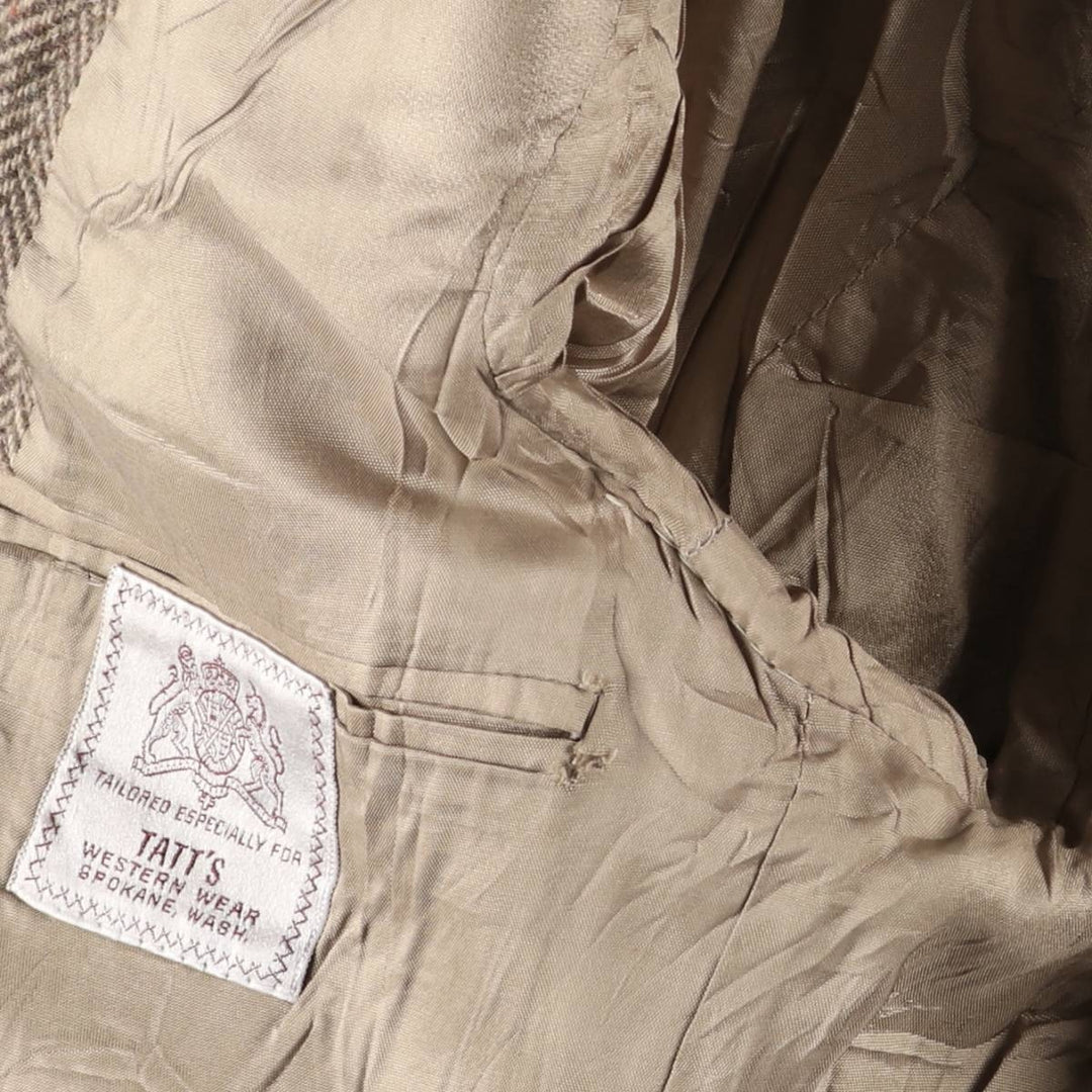 Herringbone tailored jacket, men's size M unclear Beige type Vintage Second Hand