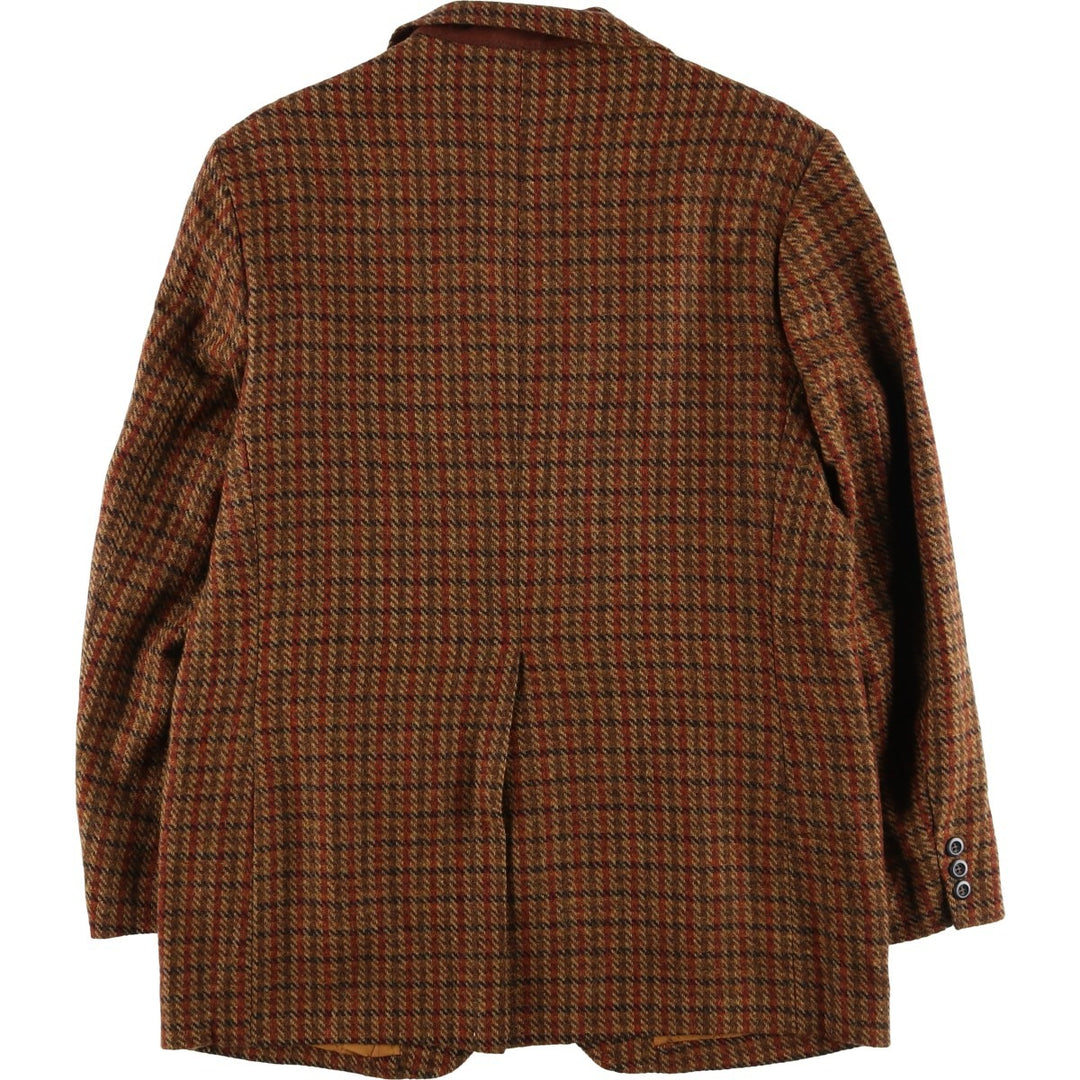 CollegeTown Check Pattern Wool Tailored Jacket, Men's Size Medium, Vintage unclear brown type Vintage Second Hand