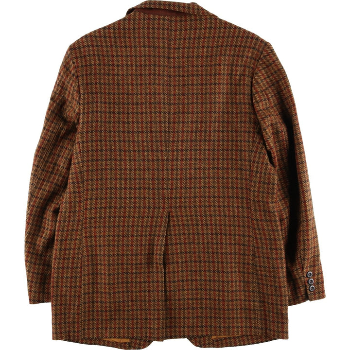 CollegeTown Check Pattern Wool Tailored Jacket, Men's Size Medium, Vintage unclear brown type Vintage Second Hand