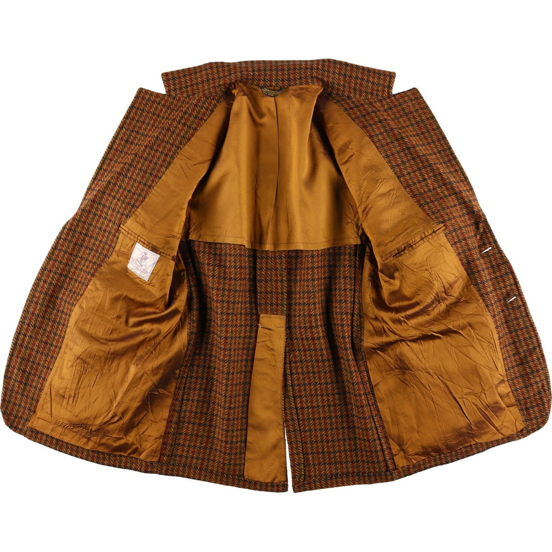 CollegeTown Check Pattern Wool Tailored Jacket, Men's Size Medium, Vintage unclear brown type Vintage Second Hand