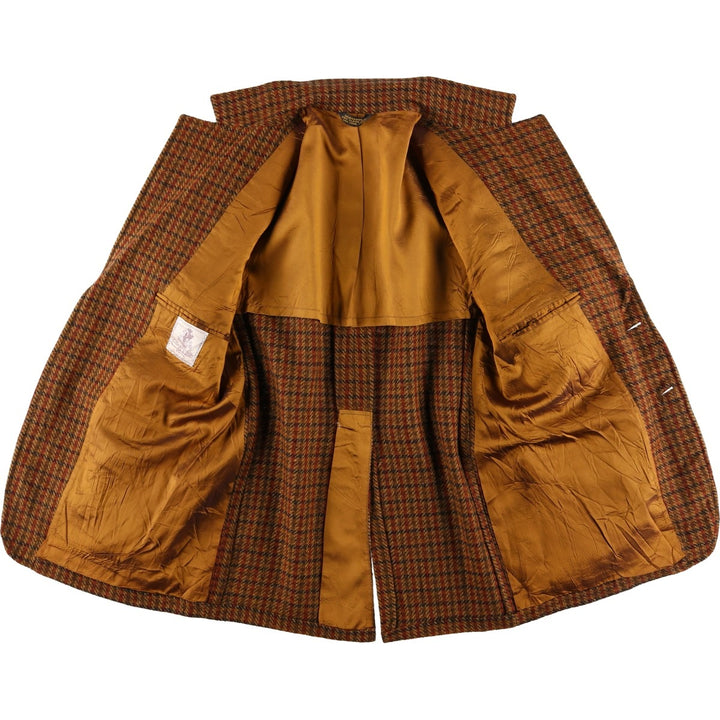CollegeTown Check Pattern Wool Tailored Jacket, Men's Size Medium, Vintage unclear brown type Vintage Second Hand