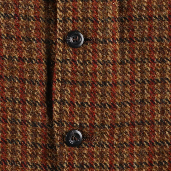 CollegeTown Check Pattern Wool Tailored Jacket, Men's Size Medium, Vintage unclear brown type Vintage Second Hand