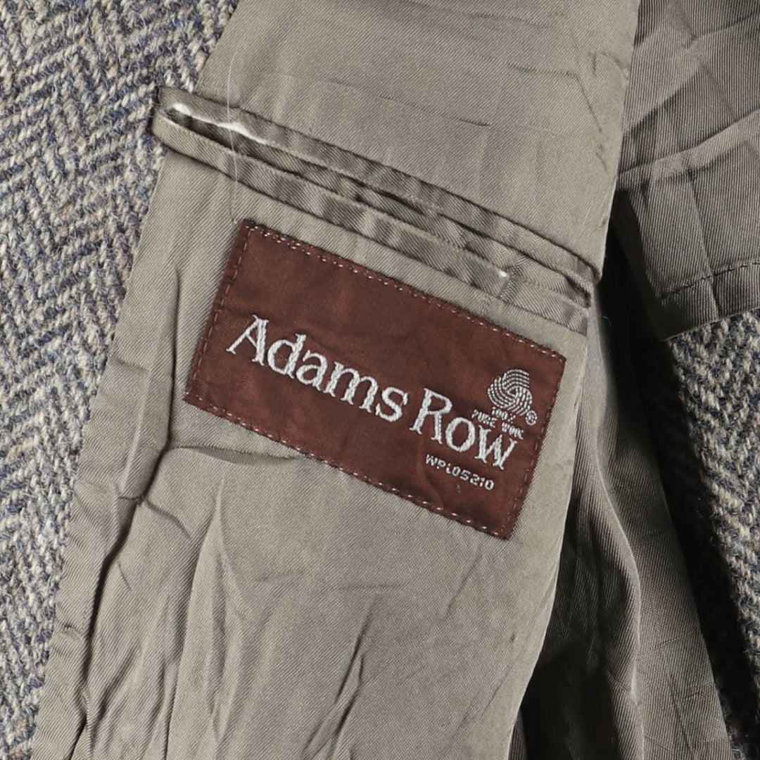 70s-80'S Adams Row Harris Tweed Herringbone Wool Tailored Jacket, Made in USA, Men's Size L wool gray type Vintage Second Hand