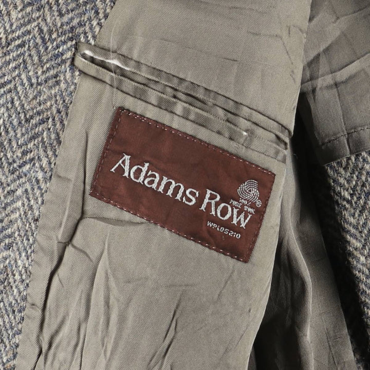 70s-80'S Adams Row Harris Tweed Herringbone Wool Tailored Jacket, Made in USA, Men's Size L wool gray type Vintage Second Hand