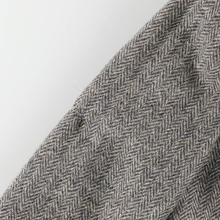 70s-80'S Adams Row Harris Tweed Herringbone Wool Tailored Jacket, Made in USA, Men's Size L wool gray type Vintage Second Hand