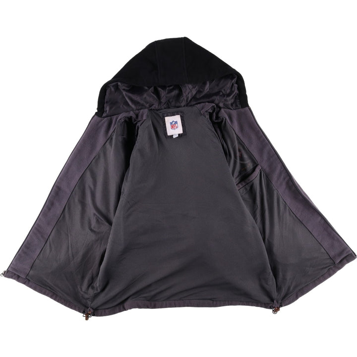 NFL PITTSBURGH STEELERS Pittsburgh Steelers Fleece Full-Zip Hoodie, Men's Size L polyester gray type Vintage Second Hand