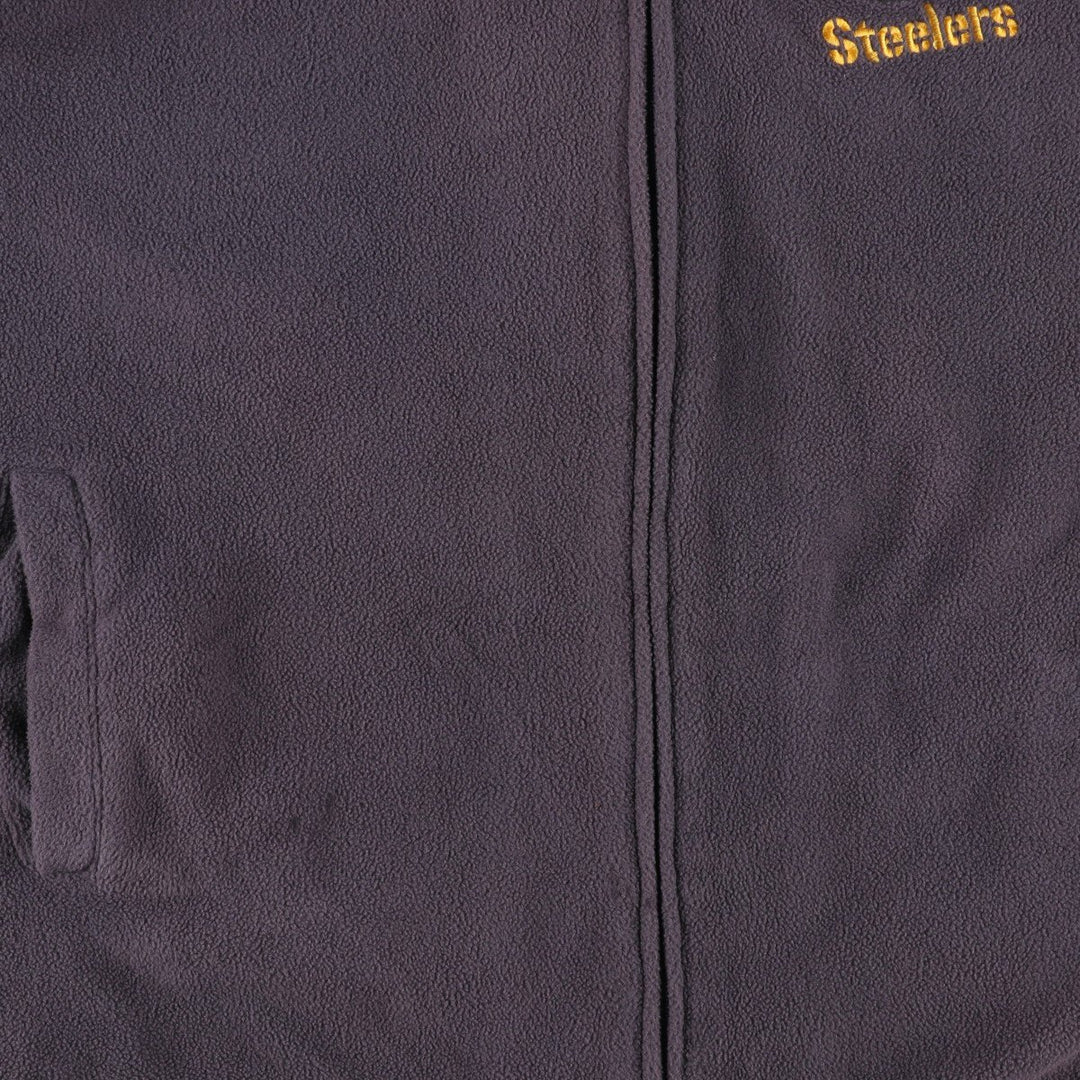 NFL PITTSBURGH STEELERS Pittsburgh Steelers Fleece Full-Zip Hoodie, Men's Size L polyester gray type Vintage Second Hand