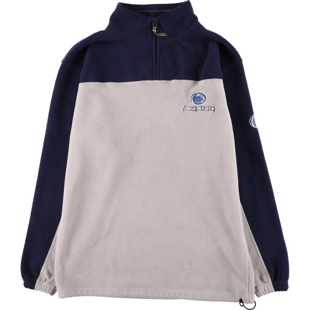 active PENN STATE Pennsylvania State University Half-Zip College Fleece Pullover, Men's Size L polyester navy blue type Vintage Second Hand