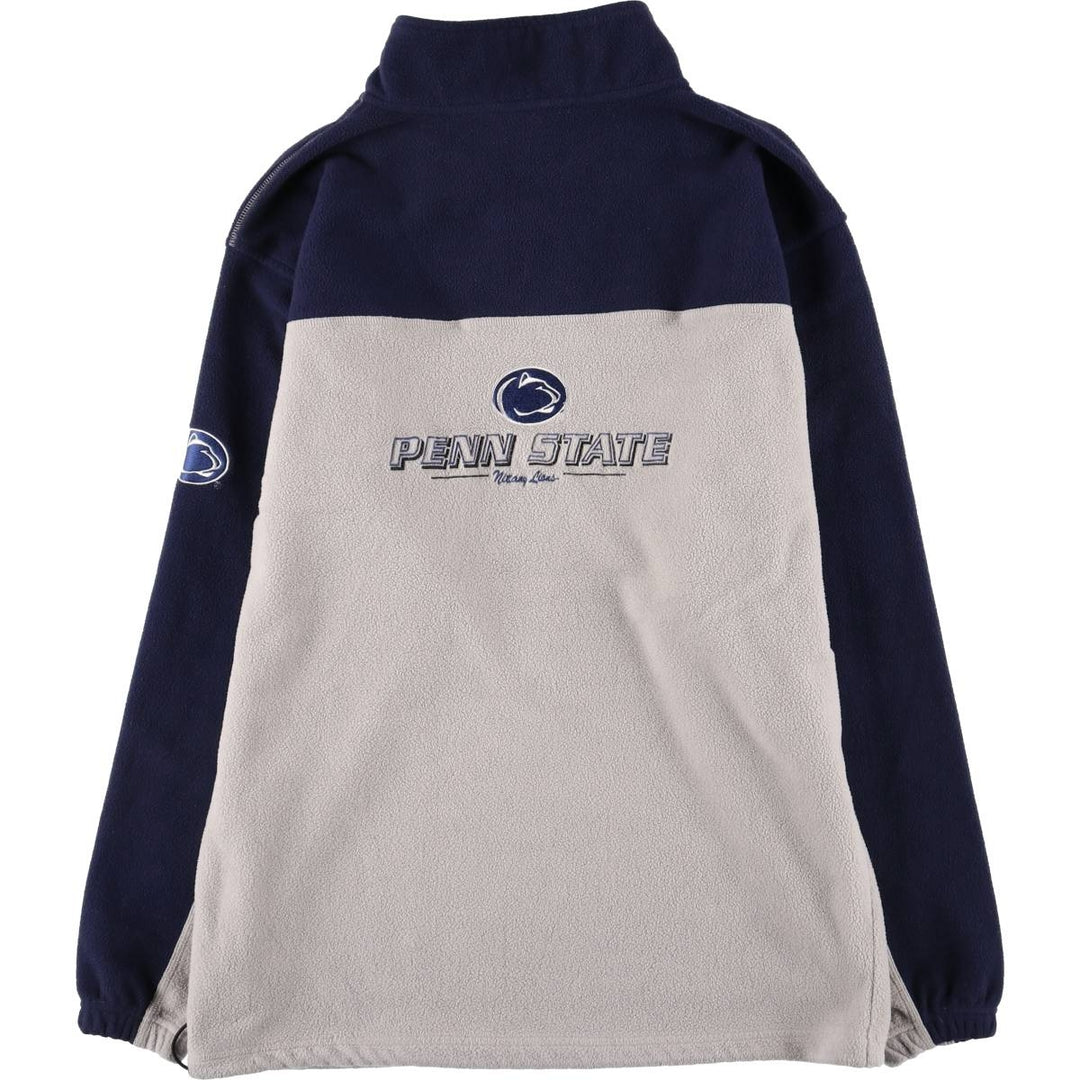 active PENN STATE Pennsylvania State University Half-Zip College Fleece Pullover, Men's Size L polyester navy blue type Vintage Second Hand
