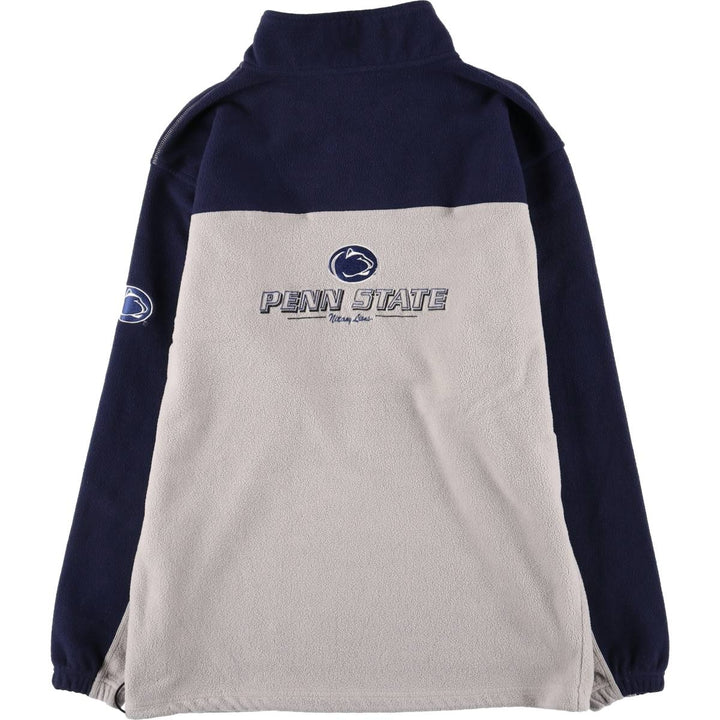 active PENN STATE Pennsylvania State University Half-Zip College Fleece Pullover, Men's Size L polyester navy blue type Vintage Second Hand