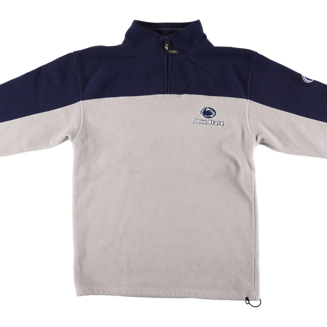 active PENN STATE Pennsylvania State University Half-Zip College Fleece Pullover, Men's Size L polyester navy blue type Vintage Second Hand