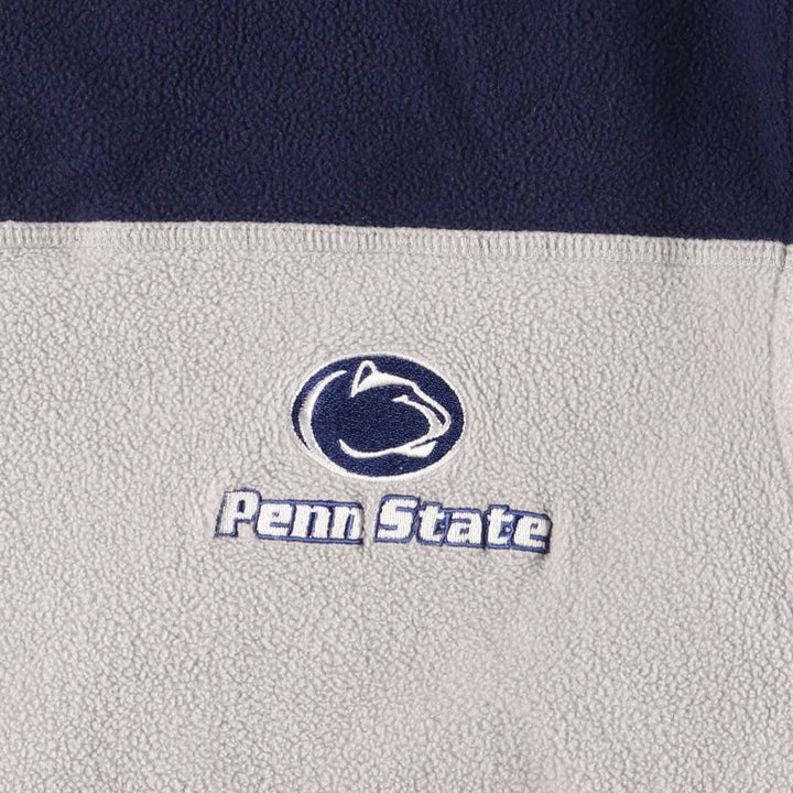 active PENN STATE Pennsylvania State University Half-Zip College Fleece Pullover, Men's Size L polyester navy blue type Vintage Second Hand