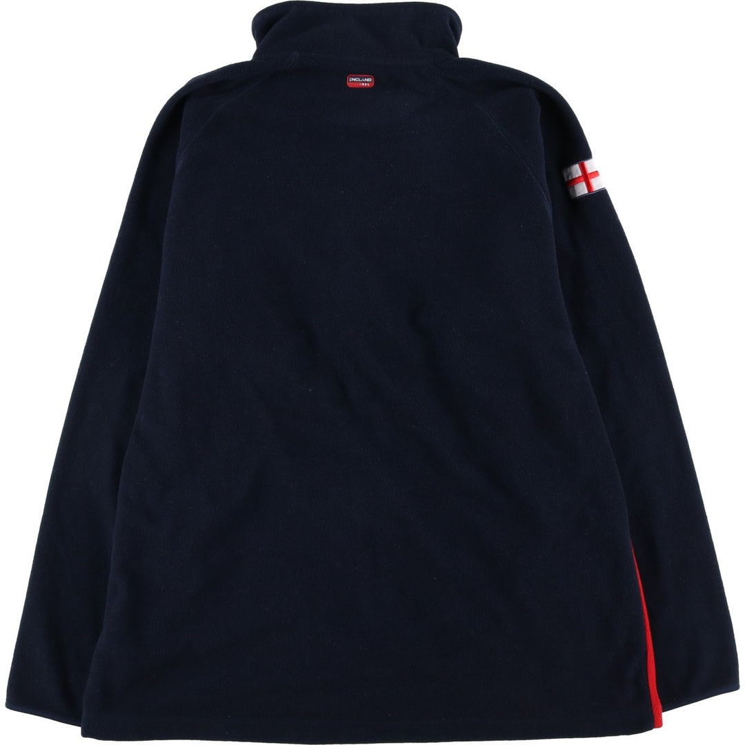 ENGLAND England National Team Floral Print Fleece Jacket Men's XXL polyester navy blue type Vintage Second Hand