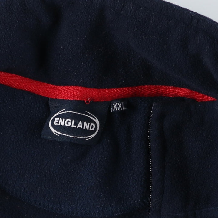 ENGLAND England National Team Floral Print Fleece Jacket Men's XXL polyester navy blue type Vintage Second Hand