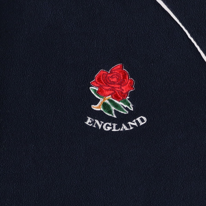 ENGLAND England National Team Floral Print Fleece Jacket Men's XXL polyester navy blue type Vintage Second Hand