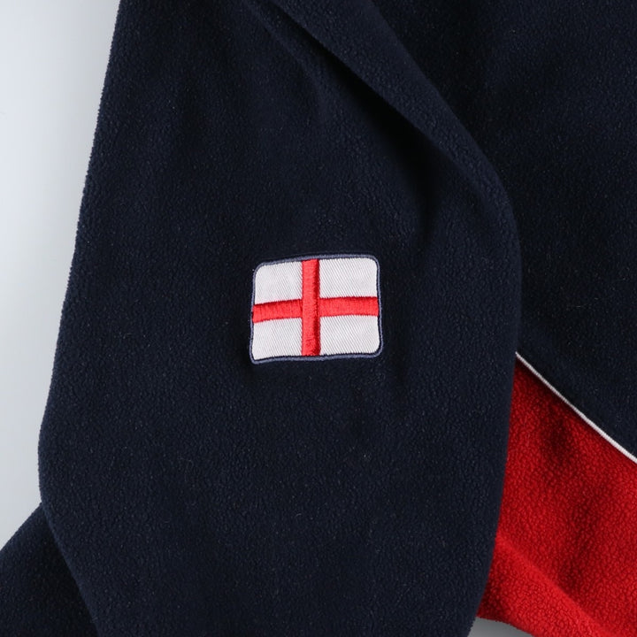ENGLAND England National Team Floral Print Fleece Jacket Men's XXL polyester navy blue type Vintage Second Hand
